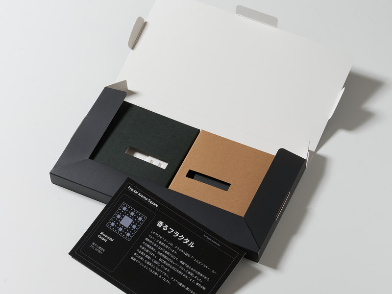 外箱を開け、説明カードと個装箱が納まった状態